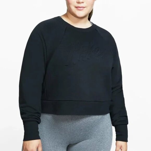 Nike Dri-Fit Plus Size Women's Crop Sweatshirt - Picture 1 of 3